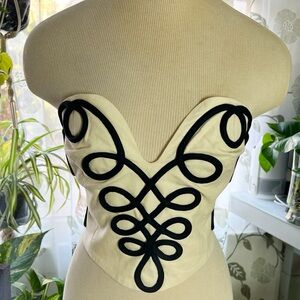 NWT Mara Hoffman Cream Liya Corset Bustier Crop Top size 10